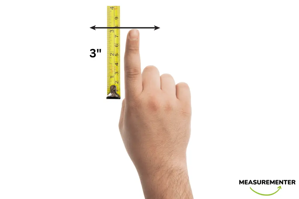 Index Finger measurement 3 inches long
