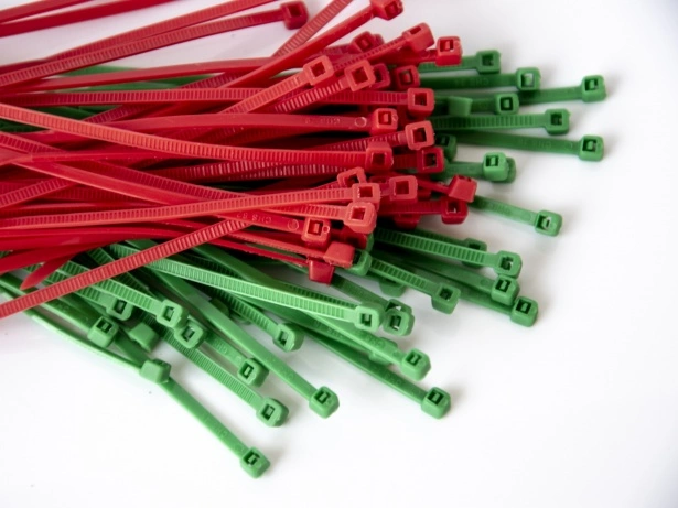 Collection of Red and Green Zip Ties
