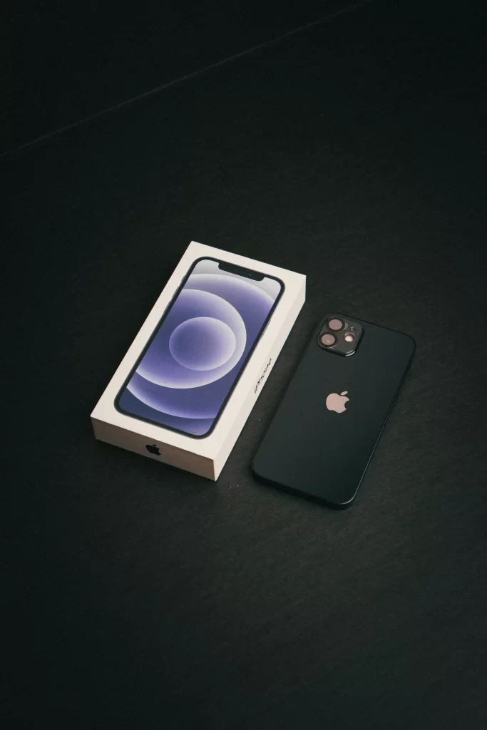 iPhone 12 with its box