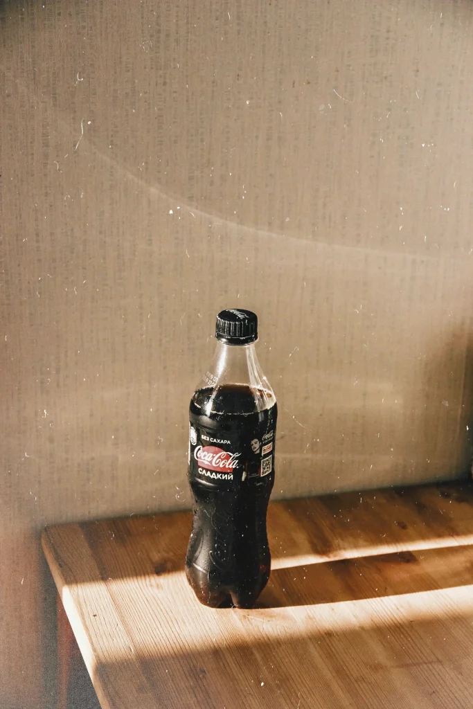 Black 0.5 litre Diet Coca Cola with no sugars