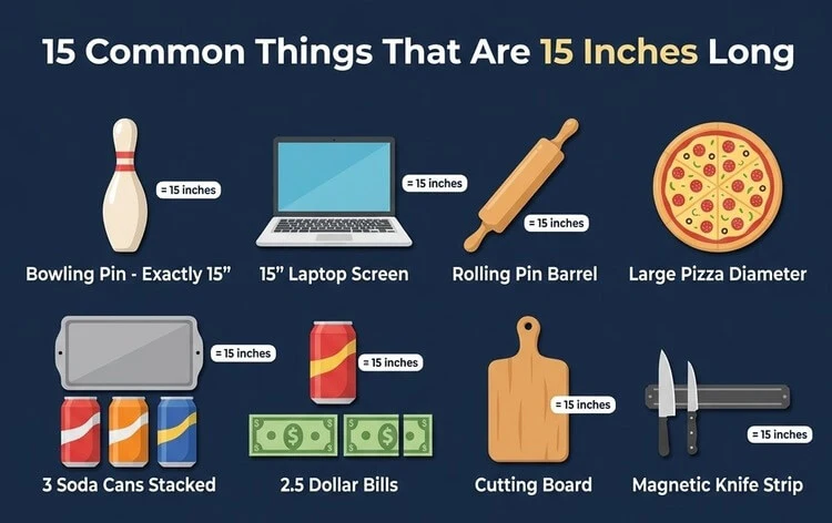 15 common things that are 15 inches long, how long is 15 inches